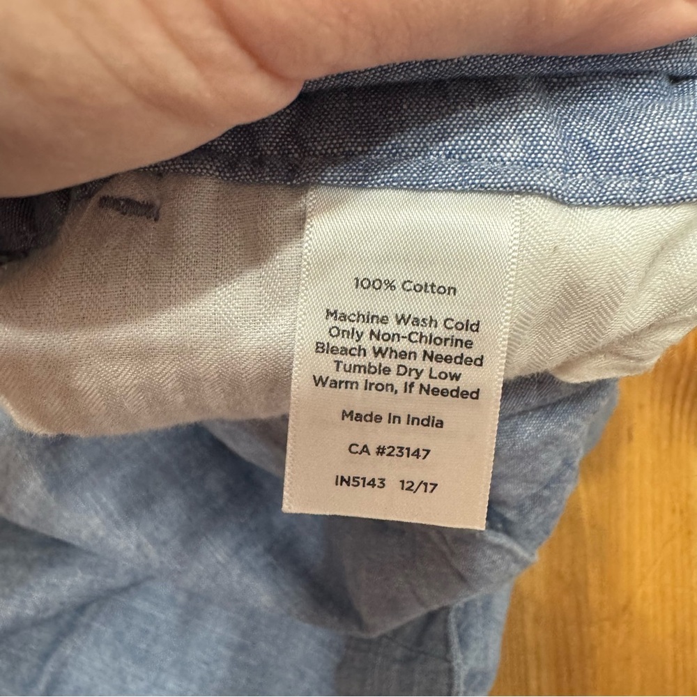 Talbots 100% Cotton Chambray Blue Denim Scalloped 5” Shorts Mid-Rise - Picture 4 of 9